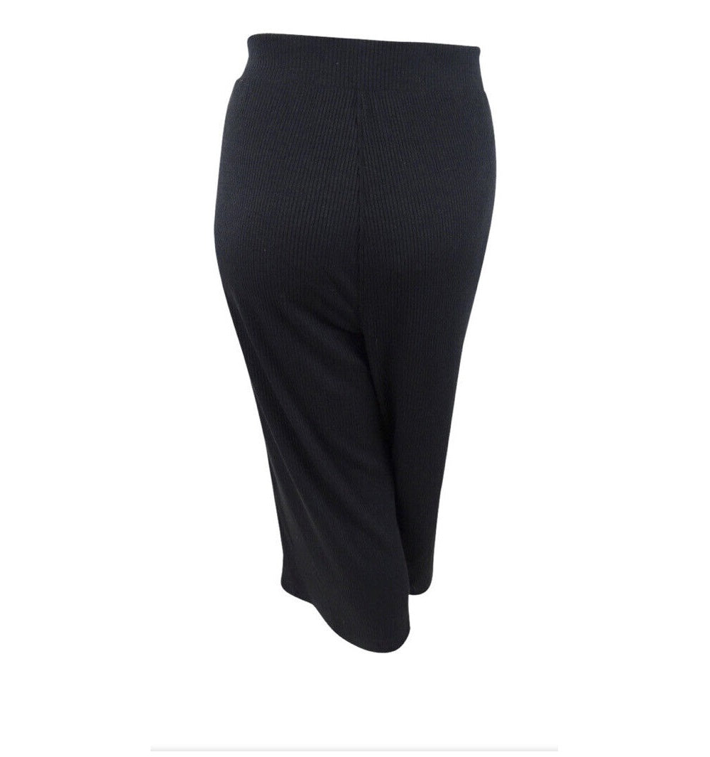 Calças culotte caneladas femininas Ideology, pretas, tamanho XL