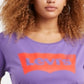 Camiseta feminina Levi's com logo, manga curta, roxa, tamanho 1X