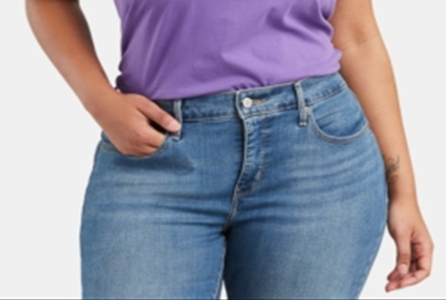 Camiseta feminina Levi's com logo, manga curta, roxa, tamanho 1X