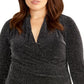Vestido envelope falso com brilho da moda feminino Rachel Roy, tamanho 20W