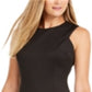 Vestido de festa curto Donna Ricco feminino, sem mangas, decote redondo, preto, tamanho 6