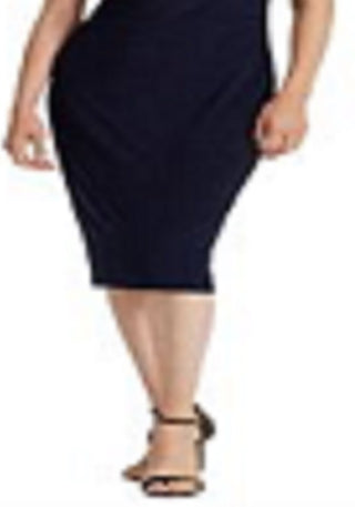 Vestido Ralph Lauren Feminino Manga Curta Abaixo do Joelho Azul Tamanho 6