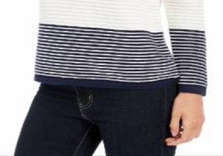 Suéter canelado feminino Charter Club, branco, tamanho pequeno, extragrande