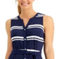 Vestido longo listrado feminino Charter Club azul tamanho XX-G