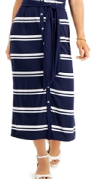 Vestido longo listrado feminino Charter Club azul tamanho XX-G