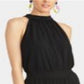 Vestido longo flare com alças finas Rachel Roy feminino, preto, tamanho pequeno