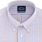 Camisa social masculina Eagle xadrez estampada com gola elástica roxa tamanho 18x34x35