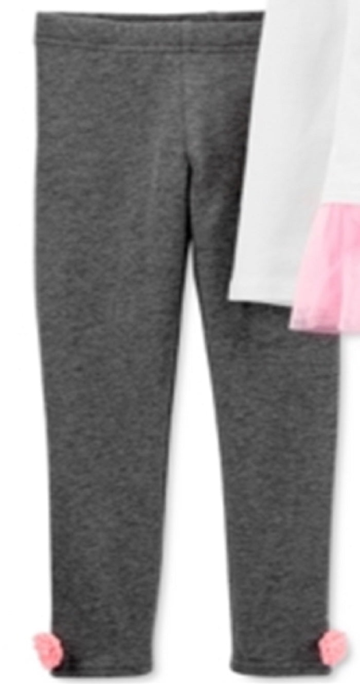 Conjunto de túnica e leggings Carter's Infant Girl's Cat Peplum e Pom Pom, branco, tamanho 12 MOS