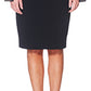 Vestido de coquetel Calvin Klein feminino, manga longa, decote redondo, comprimento até o joelho, preto, tamanho 6