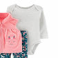 Conjunto de macacão infantil Carter's para meninas, colete plissado de unicórnio, tamanho rosa, recém-nascido