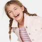 Jaqueta jeans Epic Threads Big Girl's Crochet Trim Rosa Tamanho Médio
