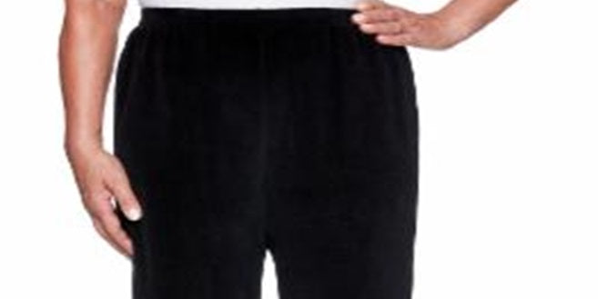 Calça de veludo feminina Alfred Dunner Idea, preta, tamanho pequeno