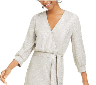 Vestido infantil City Studios Surplice A Line Cinza Tamanho 0