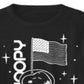 Camiseta Peanuts Big Boy's Snoopy no Espaço Preta Tamanho -M