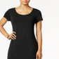 Vestido longo feminino com decote redondo, preto, tamanho pequeno, da Style &amp; Co