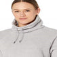 Camiseta de treino Nike Therma Fleece Cowlneck feminina, cinza, tamanho XS