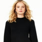 Vestido justo de cashmere com decote falso feminino Charter Club, preto, tamanho médio