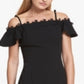 Vestido Kensie Scuba feminino ombro a ombro preto tamanho 14