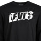 Camiseta Levi's Masculina com Logo e Gráficos nas Mangas, Preta, Tamanho Médio