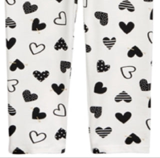 Leggings de coração para meninas First Impressions, tamanho 3-6 meses, branca