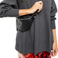 Blusa térmica feminina Amelia Cotton Waffle Knit preta tamanho X-S