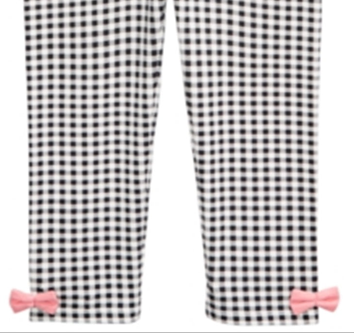 Leggings com laço xadrez para meninas First Impressions, tamanho 24 meses, branca
