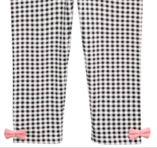 Leggings com laço xadrez para meninas First Impressions, tamanho 24 meses, branca