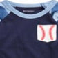 Camiseta de beisebol de algodão com bolso First Impressions Baby Boy, azul, tamanho 24 MOS