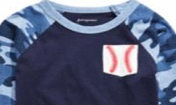 Camiseta de beisebol de algodão com bolso First Impressions Baby Boy, azul, tamanho 24 MOS