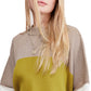 Suéter feminino de manga comprida com blocos de cores Free People, verde, tamanho grande