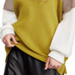 Suéter feminino de manga comprida com blocos de cores Free People, verde, tamanho grande