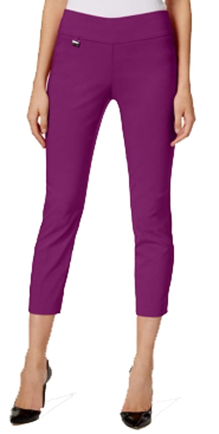 Calça skinny Alfani feminina com controle de barriga, roxa, tamanho 12P