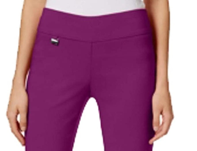 Calça skinny Alfani feminina com controle de barriga, roxa, tamanho 12P