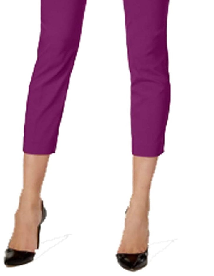 Calça skinny Alfani feminina com controle de barriga, roxa, tamanho 12P