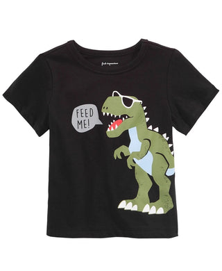 Camiseta infantil First Impressions Baby Boys com estampa de dinossauro e aparência em camadas, cinza, tamanho 12 meses