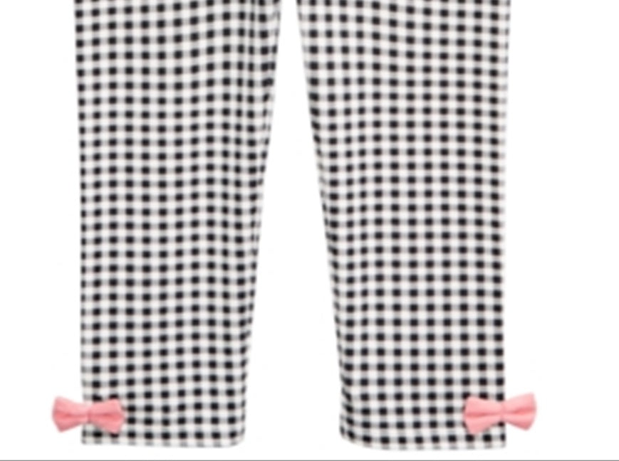 Leggings com laço xadrez para meninas First Impressions, tamanho 12 MO