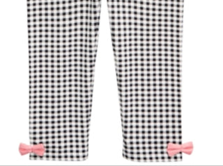 Leggings com laço xadrez para meninas First Impressions, tamanho 12 MO