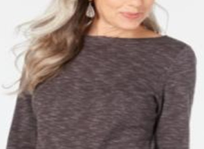 Karen Scott Blusa Feminina Gola Canoa Space Dyed Preta Tamanho P