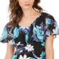 Vestido tubinho com estampa floral e botões da Connected Apparel, azul, tamanho 10