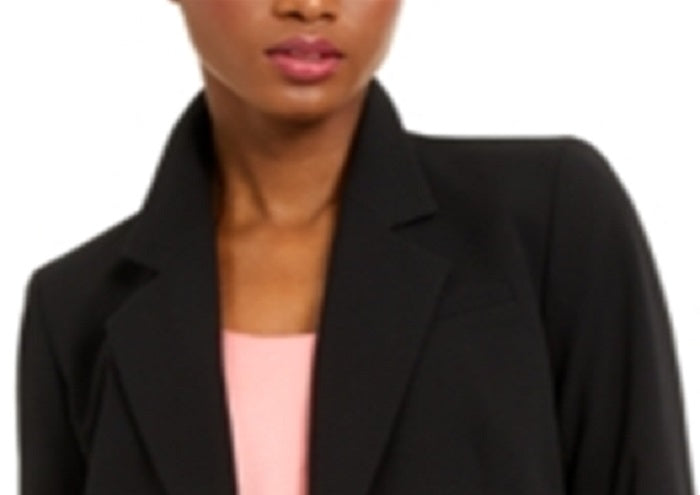 Blazer feminino cropped trespassado Bar III, preto, tamanho 10