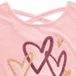 Camiseta Epic Threads Big Girl's Scribble Heart Rosa Tamanho Médio