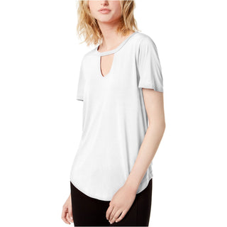 Top feminino Bar III Keyhole, branco, tamanho G