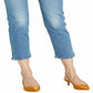 Calça jeans feminina Levi's Distressed Cropped Azul Tamanho 29