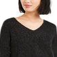 Bar III Suéter Feminino Glitter Wear 2 Ways Preto Tamanho Grande