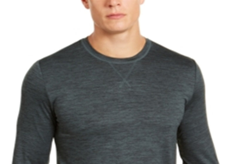 Camisa Henley Masculina 32 Degrees Manga Longa Mesclada Gola Redonda Ajuste Clássico Verde Tamanho P