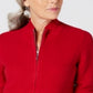 Karen Scott Cardigan Feminino Textu com Zíper Frontal Vermelho Tamanho P