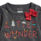 Camiseta Infantil First Impressions Baby Girl Little Wonder Cinza Tamanho 18M