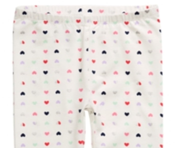 Leggings estampadas de coração para bebês meninas First Impressions, tamanho 12 meses