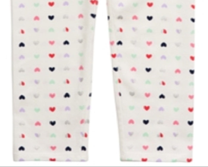 Leggings estampadas de coração para bebês meninas First Impressions, tamanho 12 meses