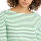 Camiseta listrada de algodão Supima feminina Charter Club, verde, tamanho XX-G